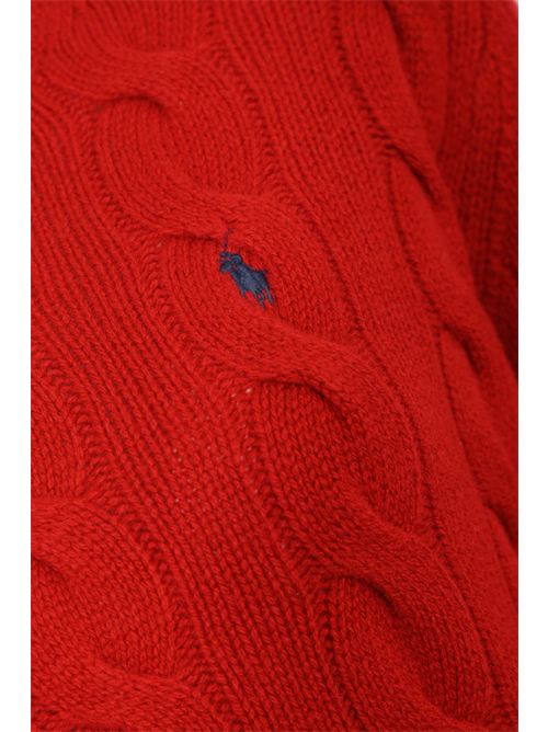 Maglione a trecce in misto lana e cachemire Red POLO RALPH LAUREN | 211A91216010
